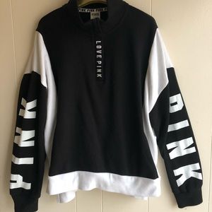 Pink Victoria’s Secret sweatshirt Black and white